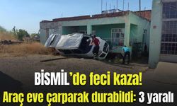 Diyarbakır’da feci kaza! Araç eve çarparak durabildi: 3 yaralı