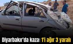Diyarbakır'da otomobil takla atarak şarampole uçtu: 1'i ağır 3 yaralı