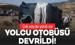 Yolcu otobüsü devrildi! Çok sayıda yaralı var