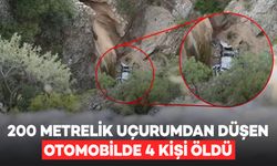 200 metrelik uçurumdan düşen otomobilde 4 kişi öldü