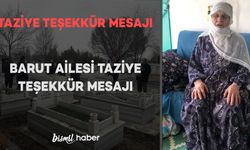 Barut Ailesi Taziye Teşekkür Mesajı