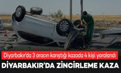 Diyarbakır'da 3 aracın karıştığı kazada 4 kişi yaralandı