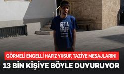 Diyarbakır’da görme engelli hafız Yusuf 13 bin kişiye taziye mesajlarını böyle duyuruyor