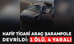 Hafif ticari araç şarampole devrildi: 1 ölü, 4 yaralı