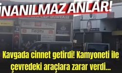 İki grup arasında yaşanan kavgada cinnet getirdi! Kamyoneti ile çevredeki araçlara zarar verdi