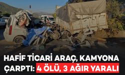 Park halindeki kamyona çarpan araçta 4 kişi öldü, 3 kişi ağır yaralandı