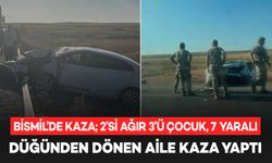 Bismil’de düğünden dönen ailenin aracı kaza yaptı; 2’si ağır 7 yaralı