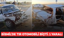 Bismil’de TIR otomobili biçti: 1 yaralı