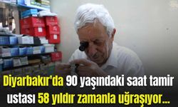 Diyarbakır'da 90 yaşındaki saat tamir ustası 58 yıldır zamanla uğraşıyor