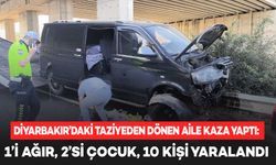 Diyarbakır’daki taziyeden dönen aile kaza yaptı: 1’i ağır, 2’si çocuk 10 yaralı