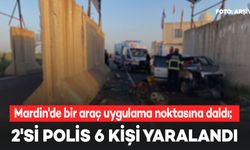 Mardin'de bir araç uygulama noktasına daldı; 2'si polis 6 yaralı