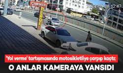 'Yol verme' tartışmasında otomobil sürücüsü, motosikletliye çarpıp kaçtı