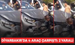 Diyarbakır’da 4 araç zincirleme kazaya karıştı: 2 yaralı