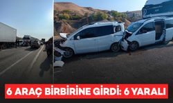 6 aracın çarpıştığı zincirleme kazada 6 kişi yaralandı