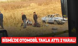 Bismil’de takla atan otomobilde 2 kişi yaralandı