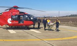 Diyarbakır'da kalça kemiği kırılan kadın, ambulans helikopterle hastaneye yetiştirildi