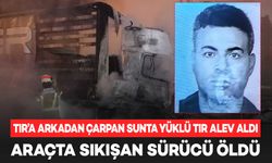 2 TIR çarpıştı biri TIR alev aldı; araçta sıkışan sürücü öldü