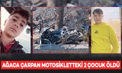 Ağaca çarpan motosikletteki 2 çocuk, yaşamını yitirdi