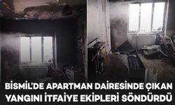 Bismil’de apartman dairesinde çıkan yangını itfaiye ekipleri söndürdü