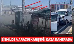 Bismil’de 4 aracın karıştığı zincirleme kaza kamerada