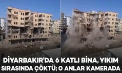 Diyarbakır'da 6 katlı bina, yıkım sırasında çöktü; O anlar kamerada