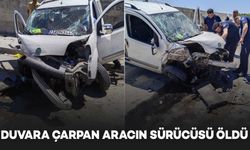 Duvara çarpan hafif ticari aracın sürücüsü, yaşamını yitirdi