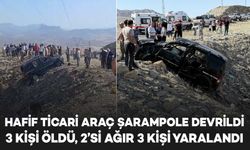 Hafif ticari araç şarampole devrildi: 3 ölü, 2’si ağır 3 yaralı