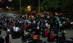 Motosiklet Sürücüleri İsrail'i Protesto Etti