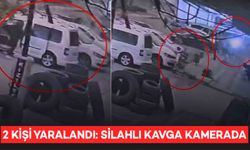Silahlı kavgada 2 kişi yaralandı: Olay anı kamerada