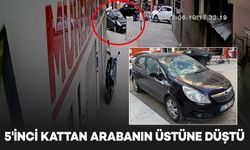6 yaşındaki çocuk, 5'inci kattan arabanın üstüne düştü: O anlara kamerada