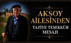Aksoy Ailesinden Taziye Teşekkür Mesajı