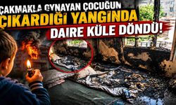 Çakmakla Oynayan Çocuğun Çıkardığı Yangında Daire Küle Döndü
