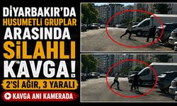 Diyarbakır'da Husumetli Gruplar Arasında Silahlı Kavga! 2'si Ağır, 3 Yaralı: Kavga Anı Kamerada
