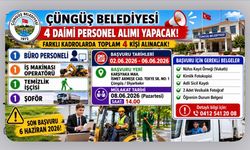 Çüngüş Belediyesi 4 Daimi İşçi Alımı Yapacak