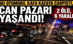 İki Otomobil Kafa Kafaya Çarpıştı, Can Pazarı Yaşandı: 2 Ölü, 6 Yaralı