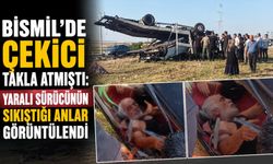 Bismil'de Çekici Takla Atmıştı: Yaralı Sürücünün Sıkıştığı Anlar Görüntülendi