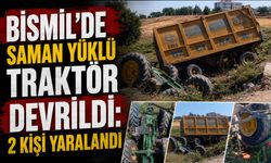 Bismil'de Saman Yüklü Traktör Devrildi: 2 Kişi Yaralandı