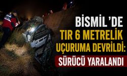 Bismil’de TIR 6 Metrelik Uçuruma Devrildi: Sürücü Yaralandı