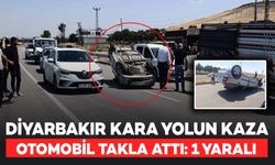 Diyarbakır Kara Yolunda Kontrolden Çıkan Otomobil Takla Attı: 1 Yaralı