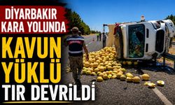 Diyarbakır Kara Yolunda Kavun Yüklü TIR Devrildi: Sürücü Yaralandı