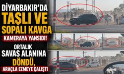 Diyarbakır'da Taşlı ve Sopalı Kavga Kameraya Yansıdı: Ortalık Savaş Alanına Döndü, Araçla Ezmeye Çalıştı