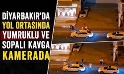 Diyarbakır'da Yol Ortasında Yumruklu ve Sopalı Kavga Kamerada