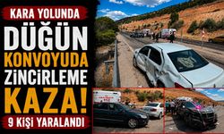 Kara Yolunda Düğün Konvoyuda Zincirleme Kaza: 9 Kişi Yaralandı