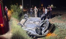 Takla Atan Otomobil Sulama Kanalına Devrildi: 3 Yaralı
