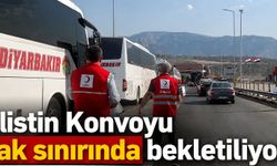 Sınırda bekleyen konvoya Kızılay’dan yardım eli