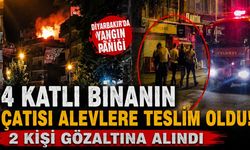 4 Katlı Binanın Çatısı Alevlere Teslim Oldu! 2 Kişi Gözaltına Alındı