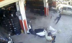 Tamir sırasında şişirilen lastik bir anda patladı: İşçi savruldu