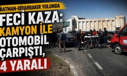 Batman-Diyarbakır Yolunda Feci Kaza: Kamyon ile Otomobil Çarpıştı, 4 Yaralı