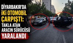 Diyarbakır’da İki Otomobil Çarpıştı: Takla Atan Aracın Sürücüsü Yaralandı