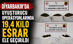 Diyarbakır’da uyuşturucu operasyonları: 19,4 kilo esrar ele geçirildi